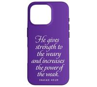 Dieu donne de la force aux fatigués et aux faibles Isaïe 40 29 Coque pour iPhone 16 Pro