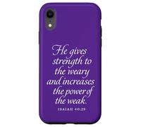 Dieu donne de la force aux fatigués et aux faibles Isaïe 40 29 Coque pour iPhone XR