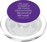 Dieu donne de la force aux fatigués et aux faibles Isaïe 40 29 PopSockets PopGrip pour MagSafe