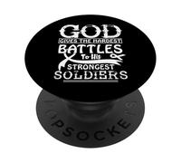 Dieu Donne Les batailles Les Plus Difficiles à Ses Soldats Les Plus forts. PopSockets PopGrip Adhésif