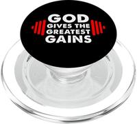 Dieu Donne Les Plus Grands Gains aux Amateurs de Gym Entraînement Christian Gym PopSockets PopGrip pour MagSafe