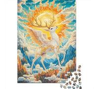 Dieu du Cerf Puzzle 1000 Pieces Cadeau Unique Jeu ÉduChatif Challenge Toy À De Qualité Supérieure Peinture Art pour Adultes Et Enfants À Partir De 12 Ans 1000pcs (75x50cm)