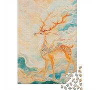 Dieu du Cerf Puzzle 1000 Pièces Jouet en Bois Cadeau Unique DécoRation Intérieure Jeu ÉduChatif Challenge Toy Adultes & Enfants des 14 Ans 1000pcs (75x50cm)