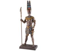 Dieu égyptien Amun-Re avec baguette, bronzé et coloré par Veronese