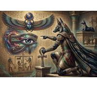 Dieu égyptien Anubis Puzzle 1000 Pièces Adultes Et Enfants,Premium,Carton,Jeu Éducatif,Défi, Déco Murale,Dès 14 Ans,Anti-Stress,Détente,Casse-tête 38x26cm