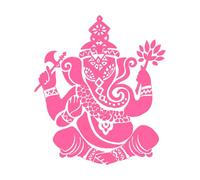 Dieu éléphant indien Hindouisme Religion Stickers muraux en PVC 34x38.7cm Auto-adhésif Rose