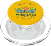 Dieu est avec Moi où Que j'aille - Joshua 1:9 Retro Camping PopSockets PopGrip pour MagSafe