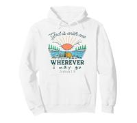 Dieu est avec Moi où Que j'aille - Joshua 1:9 Retro Camping Sweat à Capuche