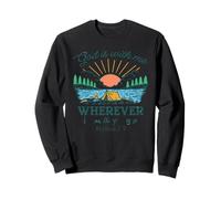 Dieu est avec Moi où Que j'aille - Joshua 1:9 Retro Camping Sweatshirt