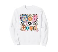 Dieu est Bon, Collage, Foi, imprimé léopard chrétien Sweatshirt