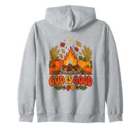 Dieu est Bon, feu de Camp, citrouilles, Automne chrétien Sweat à Capuche