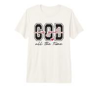 Dieu est Bon Tout Le Temps avec Verset biblique chrétien en Forme de cœur T-Shirt Haut de Gamme