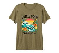 Dieu est Bon Tout Le Temps Verset biblique chrétien Mignon Plage T-Shirt Haut de Gamme