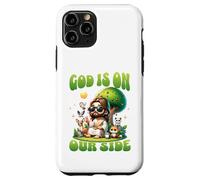 Dieu Est De Notre Côté Humour Jésus Animal Coque pour iPhone 11 Pro