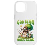 Dieu Est De Notre Côté Humour Jésus Animal Coque pour iPhone 14