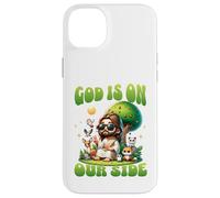 Dieu Est De Notre Côté Humour Jésus Animal Coque pour iPhone 14 Plus