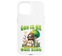 Dieu Est De Notre Côté Humour Jésus Animal Coque pour iPhone 15