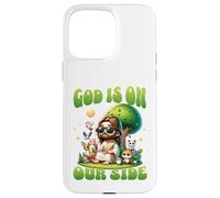 Dieu Est De Notre Côté Humour Jésus Animal Coque pour iPhone 15 Pro Max