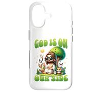 Dieu Est De Notre Côté Humour Jésus Animal Coque pour iPhone 17