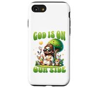 Dieu Est De Notre Côté Humour Jésus Animal Coque pour iPhone SE (2020) / 7/8