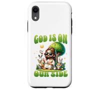 Dieu Est De Notre Côté Humour Jésus Animal Coque pour iPhone XR