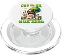 Dieu Est De Notre Côté Humour Jésus Animal PopSockets PopGrip pour MagSafe
