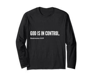 Dieu est en contrôle avec Citation chrétienne avec Verset de la Bible Manche Longue