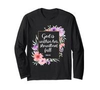 Dieu est en Elle, Elle ne tombera Pas 46 5 Bible Verse Women Manche Longue