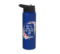 Dieu est en elle, elle ne tombera pas 46 5 Bible Verse Women Stainless Steel Insulated Water Bottle