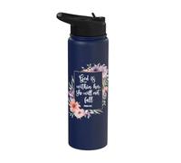 Dieu est en elle, elle ne tombera pas 46 5 Bible Verse Women Stainless Steel Insulated Water Bottle