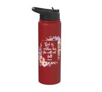 Dieu est en elle, elle ne tombera pas 46 5 Bible Verse Women Stainless Steel Insulated Water Bottle