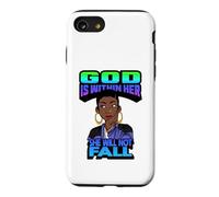 Dieu est en Elle, Elle ne tombera Pas chrétienne Noire Coque pour iPhone SE (2020) / 7/8