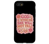 Dieu est en Elle, Elle ne tombera Pas, Christian Vintage Women Coque pour iPhone SE (2020) / 7/8