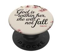 Dieu est en Elle, Elle ne tombera Pas Les Femmes en vers PopSockets PopGrip Adhésif