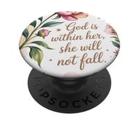 Dieu est en Elle, Elle ne tombera Pas Les Femmes en vers PopSockets PopGrip Adhésif