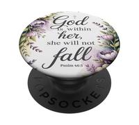 Dieu est en Elle, Elle ne tombera Pas Les Femmes en vers PopSockets PopGrip Adhésif