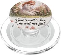 Dieu est en Elle, Elle ne tombera Pas Les Femmes en vers PopSockets PopGrip pour MagSafe