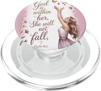 Dieu est en Elle, Elle ne tombera Pas Les Femmes en vers PopSockets PopGrip pour MagSafe