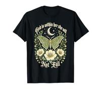 Dieu est en Elle, Elle ne tombera Pas, Papillon, Lune, Foi T-Shirt