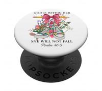 Dieu est en Elle, Elle ne tombera Pas PopSockets PopGrip Adhésif