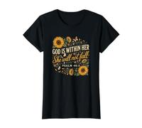 Dieu est en Elle, Elle ne tombera Pas T-Shirt Graphique avec Valeur