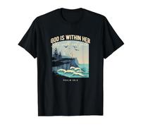 Dieu est en Elle, Elle ne tombera Pas T-Shirt Graphique avec Valeur