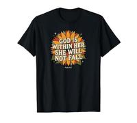 Dieu est en Elle, Elle ne tombera Pas T-Shirt Graphique avec Valeur