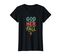 Dieu est en Elle, Elle ne tombera Pas T-Shirt Graphique avec Valeur