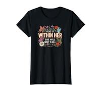 Dieu est en Elle, Elle ne tombera Pas T-Shirt Graphique avec Valeur