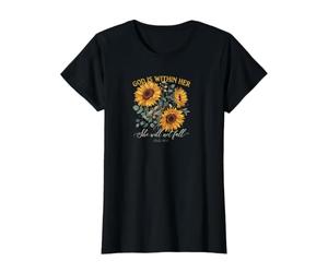 Dieu est en Elle, Elle ne tombera Pas T-Shirt Graphique avec Valeur
