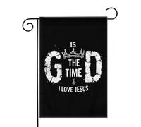 Dieu est-il le temps que j'aime Jésus ? Drapeaux de jardin (12,5 x 18 pouces) - Bannière aux couleurs éclatantes pour décoration extérieure de jardin et de maison