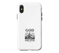 Dieu est Le Plus Grand Randonneur chrétien en Montagne Coque pour iPhone X/XS