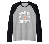Dieu est ma Force ! Christian Faith Jesus Christ Gym Manche Raglan