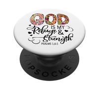 Dieu est Mon Refuge et ma Force, l'amour des Hommes, des Femmes et des chrétiens PopSockets PopGrip Adhésif